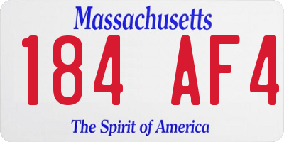 MA license plate 184AF4