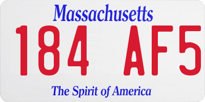 MA license plate 184AF5