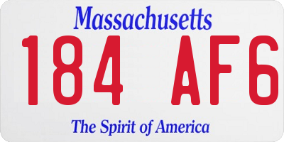 MA license plate 184AF6