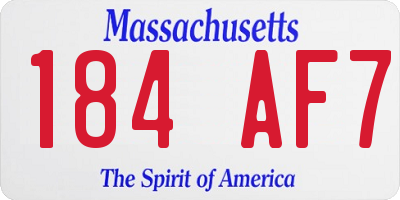 MA license plate 184AF7