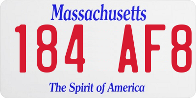 MA license plate 184AF8