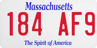 MA license plate 184AF9