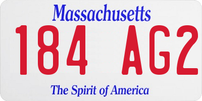MA license plate 184AG2