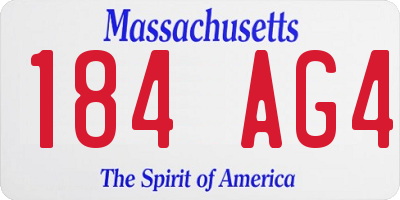 MA license plate 184AG4