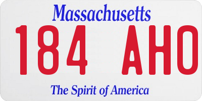 MA license plate 184AH0