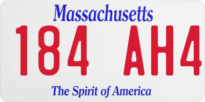 MA license plate 184AH4