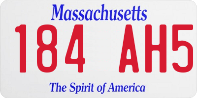 MA license plate 184AH5