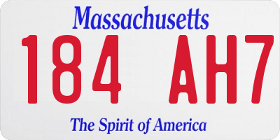 MA license plate 184AH7