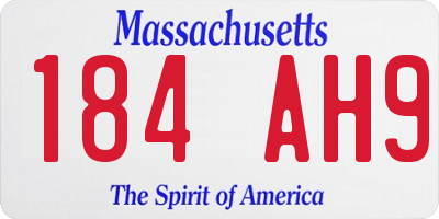 MA license plate 184AH9