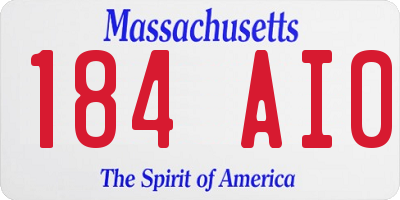 MA license plate 184AI0