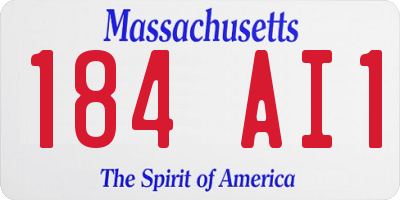 MA license plate 184AI1