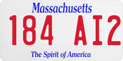 MA license plate 184AI2