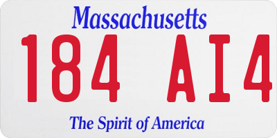 MA license plate 184AI4