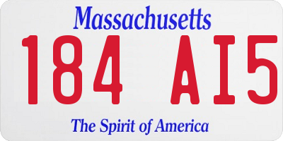 MA license plate 184AI5