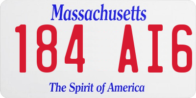 MA license plate 184AI6