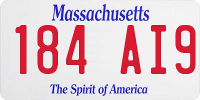 MA license plate 184AI9