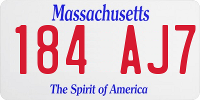 MA license plate 184AJ7