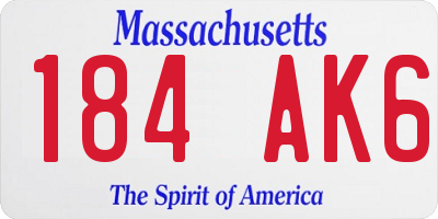 MA license plate 184AK6