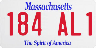 MA license plate 184AL1