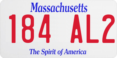 MA license plate 184AL2