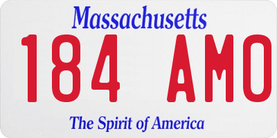 MA license plate 184AM0