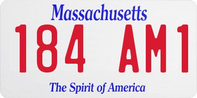 MA license plate 184AM1