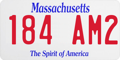 MA license plate 184AM2