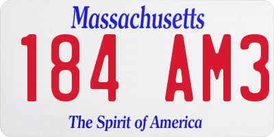 MA license plate 184AM3