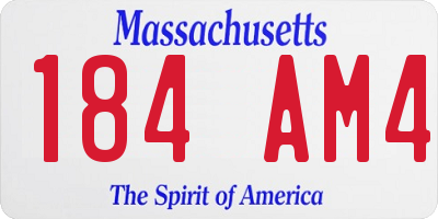 MA license plate 184AM4