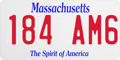 MA license plate 184AM6