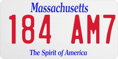 MA license plate 184AM7