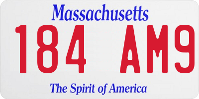 MA license plate 184AM9