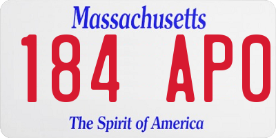 MA license plate 184AP0