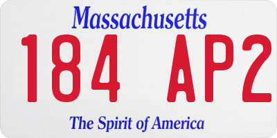 MA license plate 184AP2