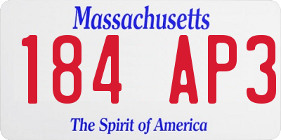 MA license plate 184AP3