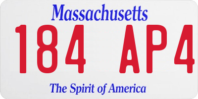 MA license plate 184AP4