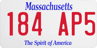 MA license plate 184AP5