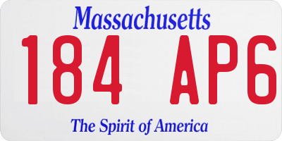 MA license plate 184AP6