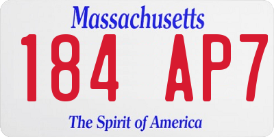 MA license plate 184AP7