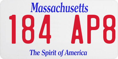 MA license plate 184AP8