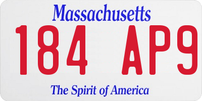 MA license plate 184AP9