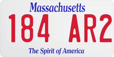 MA license plate 184AR2