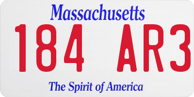 MA license plate 184AR3
