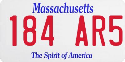MA license plate 184AR5