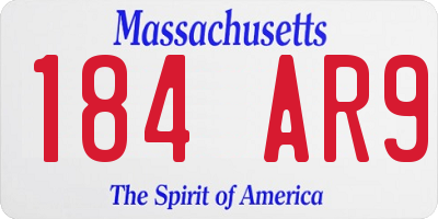 MA license plate 184AR9