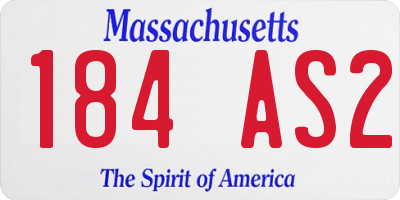 MA license plate 184AS2