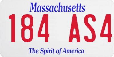 MA license plate 184AS4