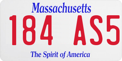 MA license plate 184AS5