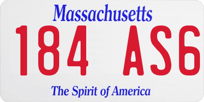 MA license plate 184AS6