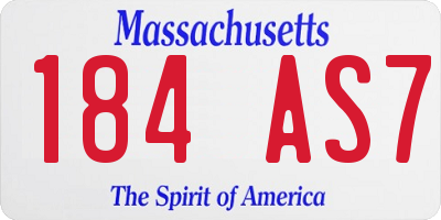 MA license plate 184AS7